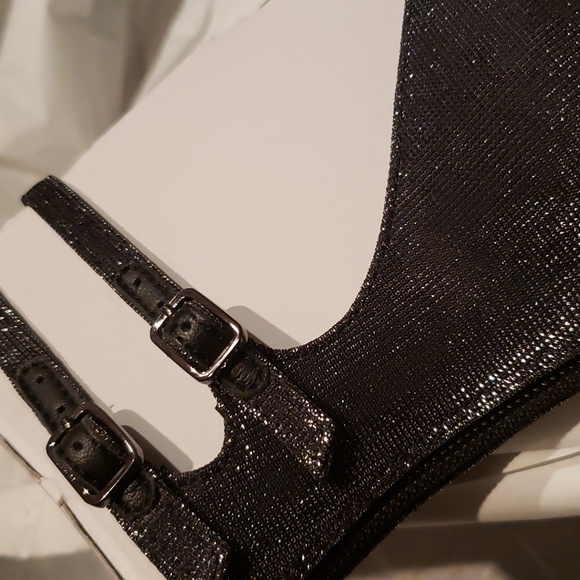 Sigerson Morrison NEW Designer Pump PLUM2 Heels Ankle Strap Lurex Shoe Womens 10 - Picture 10 of 17